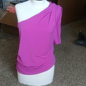 NWT  Chic one sleeve purple Express Top Size M